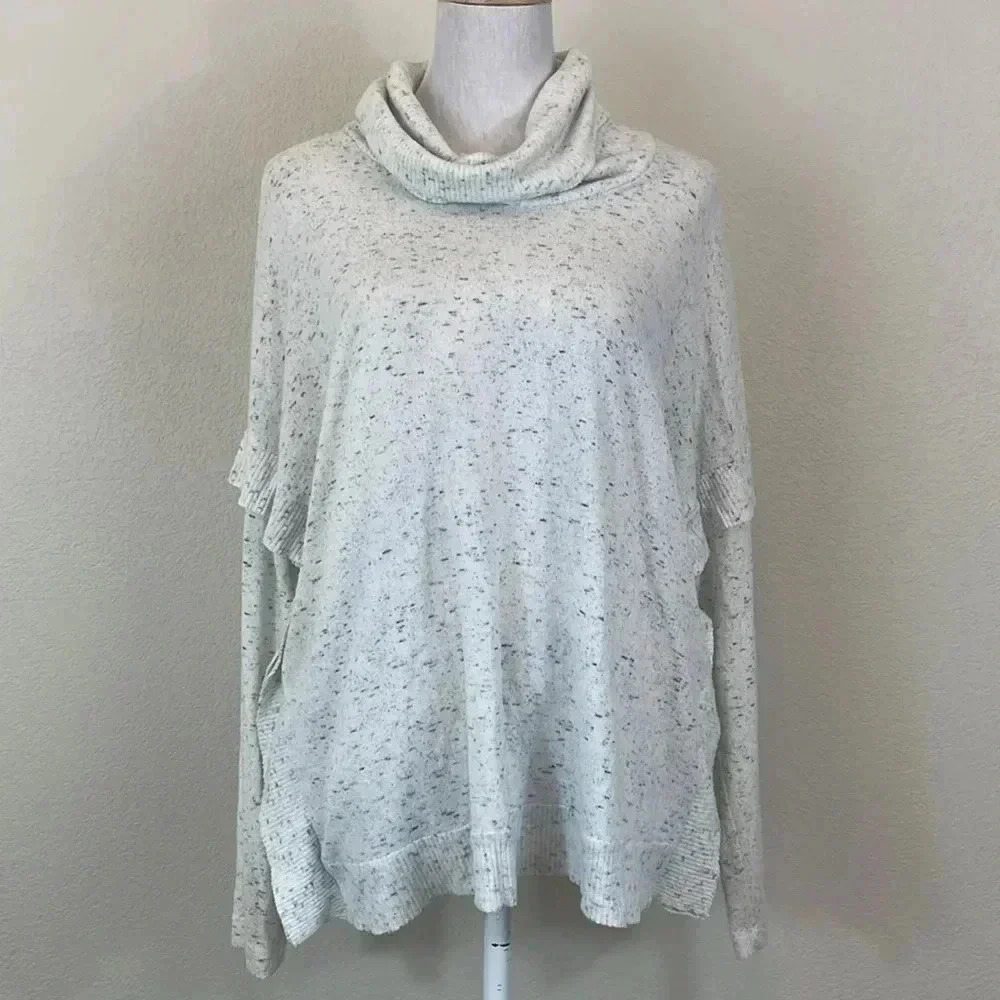 Anthropologie Postmark blue speckle sweater size xs